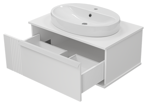 Тумба под раковину Brevita Savoy SAV-09080-0101Я 80х50х34 подвесная - фото 4