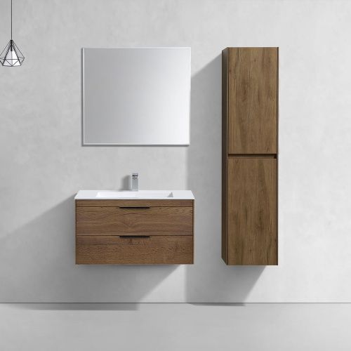 Тумба под раковину Vincea Chiara 2D VMC-2C2800TO 80х50 подвесная цвет коричневый - фото 2