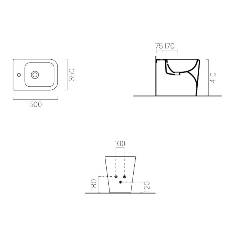 Биде GSI Traccia 6962 1 11 bi*1 напольное - фото 2