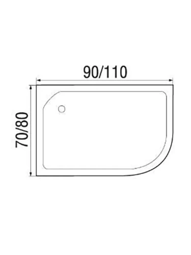 Душевая кабина River NARA Б/К 90/70/24 MT R (10000003638) 90х70 четверть круга без крыши ориентация универсальная - фото 3