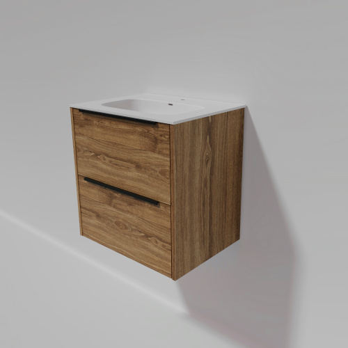 Тумба под раковину La Fenice Tesoro FNC-01-TES-DKK-60-2 59х39х62 подвесная цвет коричневый матовый - фото 4