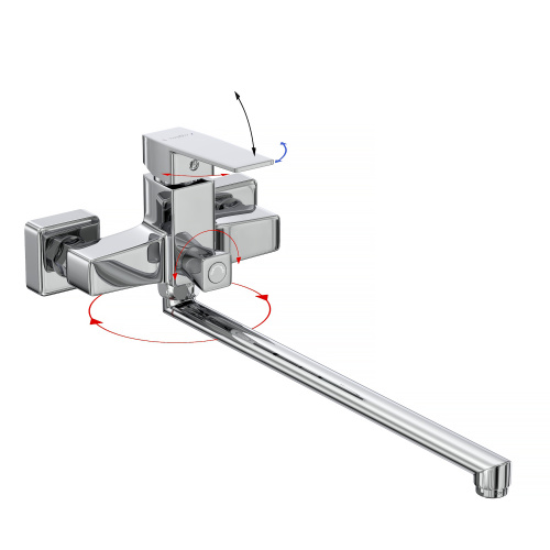 Смеситель для ванны Tokito AKARI TOK-AKA-1015 настенный хром - фото 3