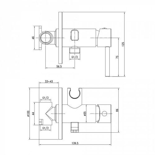 Гигиенический душ со смесителем IDDIS Axes 003SBR0i08 хром - фото 2
