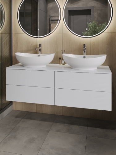 Тумба с раковиной Orange Otto Ot-130TuMDF+G56 130х45х62 цвет белый - фото 4