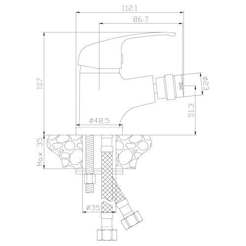 Смеситель Rossinka Y Y35-51 на биде хром - фото 2