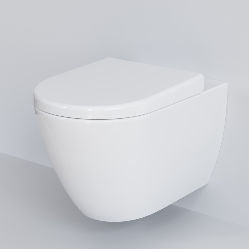 Унитаз подвесной Ambassador Queen 113T20001R-112T20001 белый глянцевый с сиденьем микролифт каскадный смыв - фото 5
