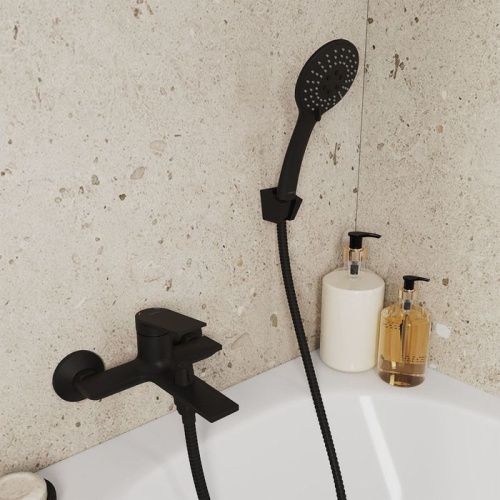 Смеситель для ванны Milardo Azure AZUBL00M02 настенный черный - фото 2