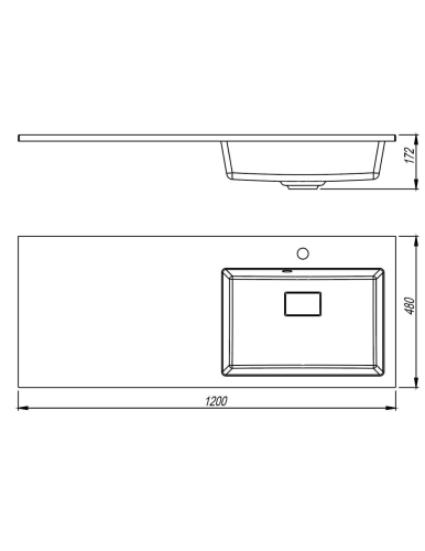 Раковина из литьевого мрамора Uperwood Cosmos 291020412 120х48 над стиральной машиной цвет белый - фото 2