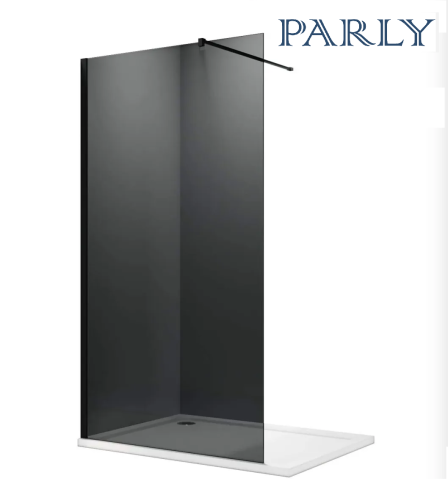 Душевая перегородка Parly T100G 100х190 стекло тонированное профиль черный - фото 2