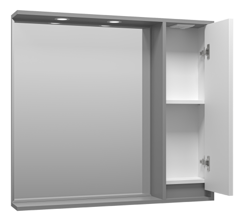 Зеркало-шкаф Brevita Balaton BAL-04090-01-01П 88х14х80 подвесной цвет белый/серый - фото 4