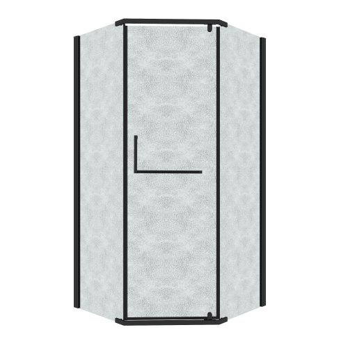 Душевой уголок Grossman Pragma 302.K33.03.1010.21.02 100х100 стекло текстурное профиль черный матовый без поддона