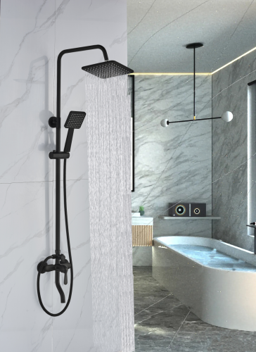 Душевая стойка BOCH MANN ECO Quadro Black BM8427 настенная цвет черный - фото 3