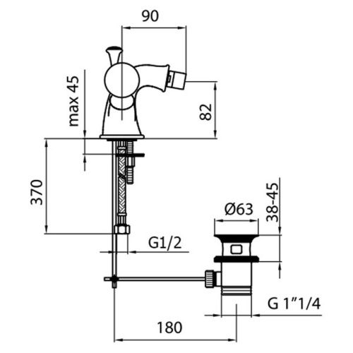 Смеситель Webert Karenina KA710102065 на биде бронза - фото 3