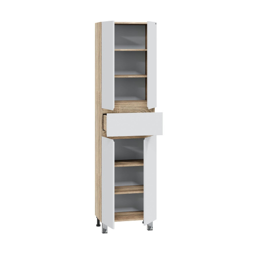 Шкаф-пенал СанТа Марс 700429 50х30х180 напольный цвет белый/янтарный - фото 2