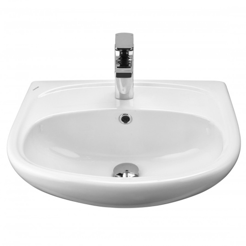 Раковина из сантехнического фарфора Santek Анимо 1WH110502 44х55 подвесная цвет белый 1 отверстие под смеситель - фото 2