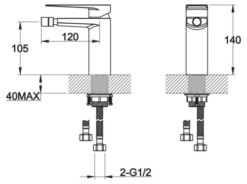 Смеситель BelBagno CARIN CAR-BD-CRM на биде хром - фото 2