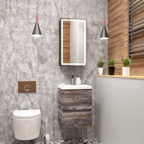 Зеркало-шкаф Art&Max TECHNO AM-Tec-350-650-1D-R-DS-F-Nero 35х15х65 подвесной цвет черный