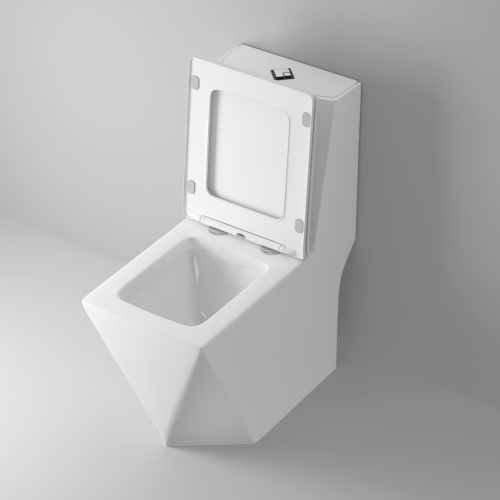 Унитаз напольный с бачком Grossman Cristal GR-4491 белый с сиденьем микролифт безободковый каскадный смыв - фото 5