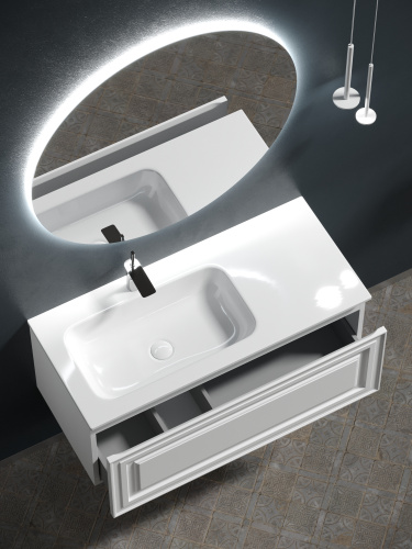 Тумба под раковину Sancos Very VR100LW 100х45х41 подвесная цвет белый - фото 5