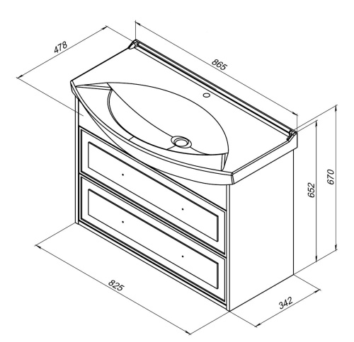 Тумба под раковину Aquanet Остин 00252677 83х34х48 напольная/подвесная цвет белый/светлое дерево - фото 2