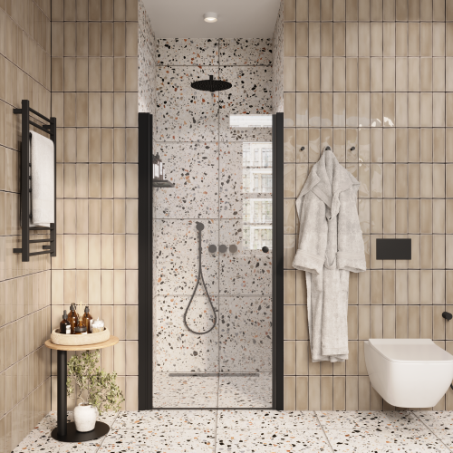 Душевая дверь Parly DE90B 90х185 стекло прозрачное профиль черный - фото 3