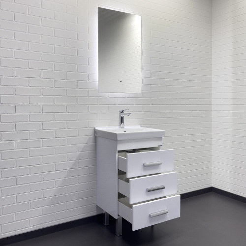 Тумба с раковиной Comforty Никосия 00-00018023CF 50х40х85 напольная цвет белый - фото 5