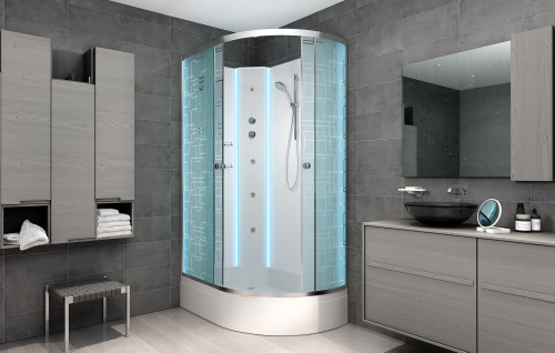 Душевая кабина AvaCan EM3012LNLED 120х90 асимметричная без крыши ориентация левая - фото 3