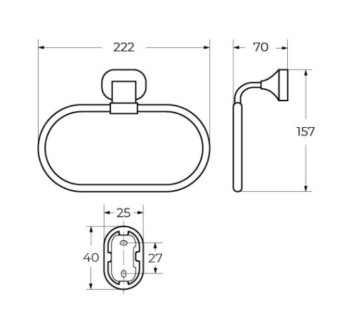Полотенцедержатель Art&Max OVALE AM-E-4080B - фото 2