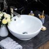 Раковина из сантехнического фарфора Melana 320302-805 40х40 накладная цвет белый без отверстий под смеситель