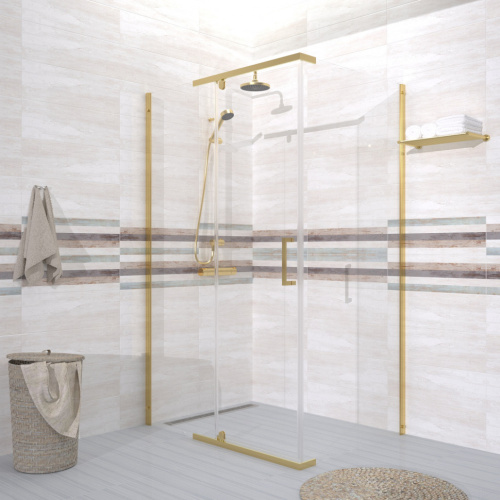 Душевой уголок Тритон Терра-Голд Щ0000073934 120х90 стекло прозрачное профиль хром без поддона - фото 3