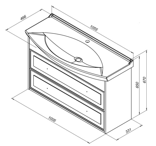 Тумба под раковину Aquanet Остин 00252676 101х33х65 напольная/подвесная цвет белый/светлое дерево - фото 2