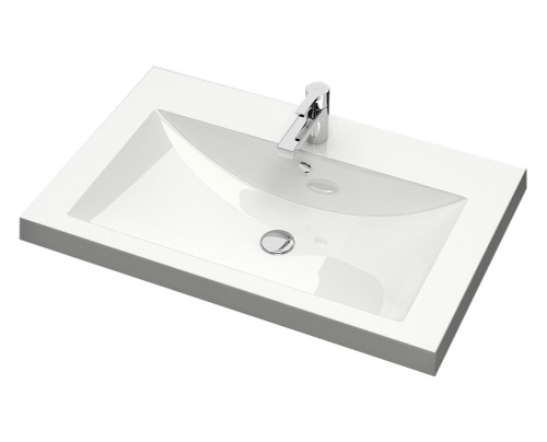 Раковина из литьевого мрамора Uperwood Eva 4548340003 75х48 полувстраиваемая цвет белый - фото 4