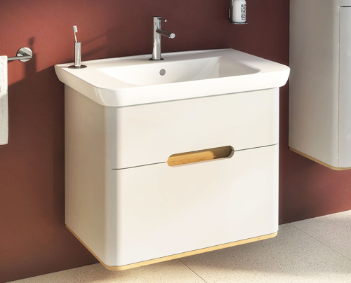 Тумба с раковиной Vitra Sento 60824 78х49х67 подвесная цвет белый матовый - фото 2