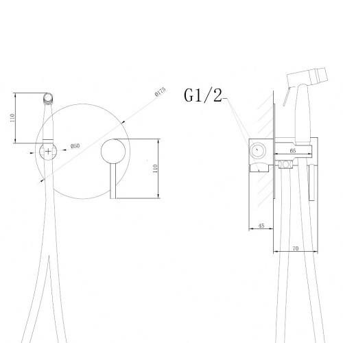 Гигиенический душ со смесителем ABBER Emotion AF8826NG никель - фото 4