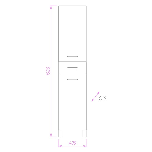 Шкаф-пенал Onika Модерн 404011 40х33х190 напольный - фото 3