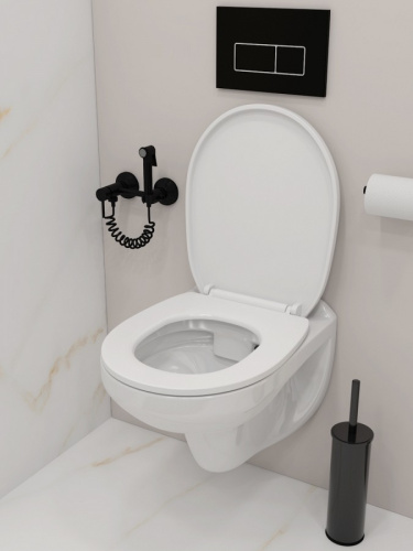 Унитаз подвесной Teymi Hanna T40900 белый с сиденьем микролифт безободковый каскадный смыв - фото 4