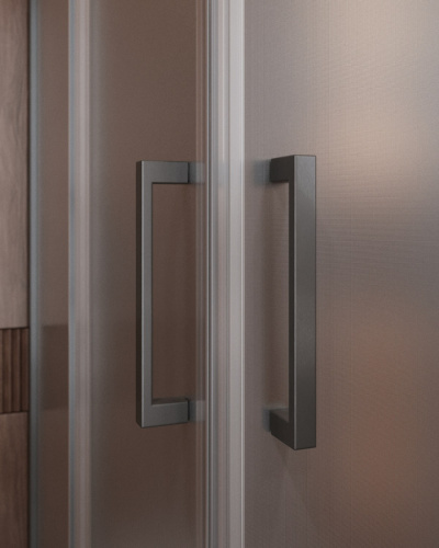 Душевой уголок Cezares MOLVENO MOLVENO-A-2-90-P-GM 90х90 стекло рифленое профиль оружейная сталь без поддона - фото 2