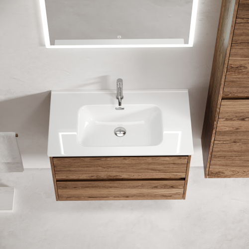 Тумба под раковину Sancos Libra LB70ECH 69х45х50 подвесная цвет дуб чарльстон - фото 5