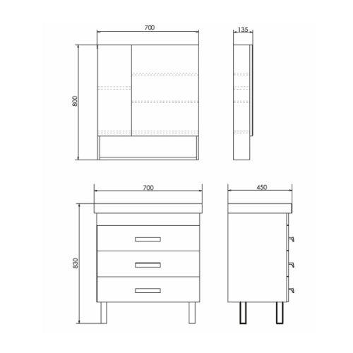 Тумба с раковиной Comforty Никосия 00-00008854CF 70х45х83 напольная цвет дуб темный - фото 2
