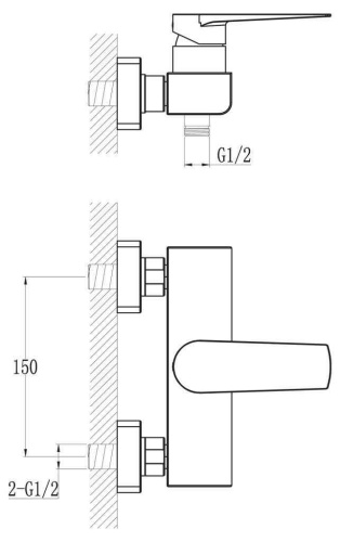 Смеситель BelBagno CARIN CAR-ESDM-CRM настенный хром - фото 2