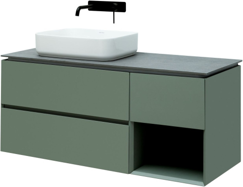 Тумба под раковину Allen Brau Infinity 1.21005.CGM 119х46х51 подвесная цвет зеленый/серый - фото 3