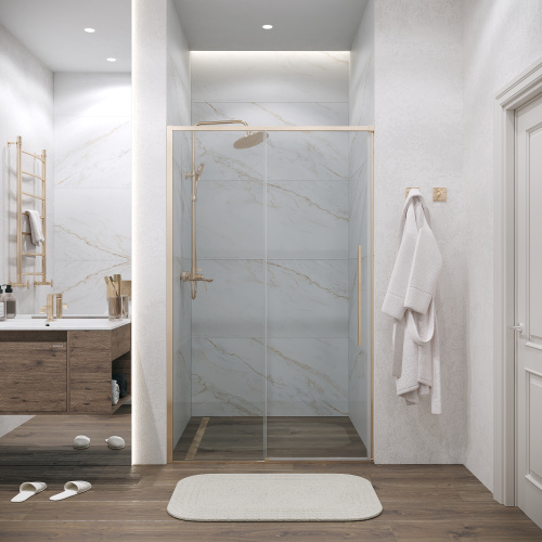 Душевая дверь Grossman Galaxy 100.K33.01.130.32.00 130х195 стекло прозрачное профиль золото глянцевое - фото 4