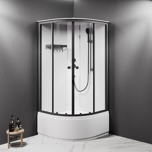 Душевая кабина Am.Pm X-Joy W94C-401A-090BT 88х88 четверть круга без крыши ориентация универсальная