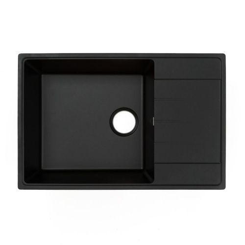 Кухонная мойка Grandex Aqua 600215 76х50 цвет черный металлик поверхность матовая - фото 4