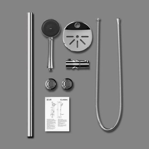 Душевой гарнитур Dorff Classic D0180000 настенный хром/серый - фото 5