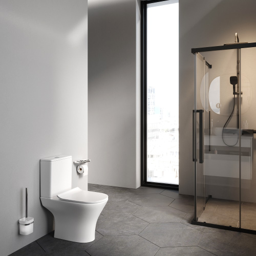 Унитаз напольный с бачком Am.Pm Sense C748600SC белый с сиденьем микролифт безободковый каскадный смыв - фото 3