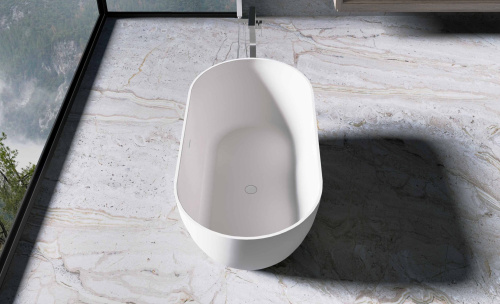 Ванна из искусственного камня Vincea Solid Surface VBT-4S04MW 170х80 отдельностоящая овальная - фото 4