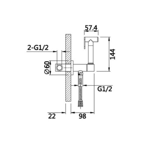 Гигиенический душ со смесителем Shevanik S167 хром - фото 3