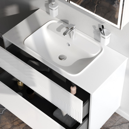 Тумба под раковину Am.Pm Func M8FFUX1002WM 100х49х69 подвесная цвет белый - фото 4