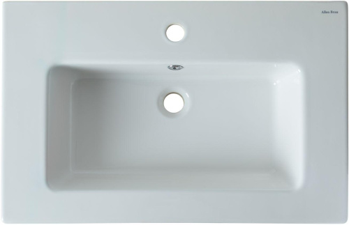 Раковина керамическая Allen Brau Fantasy 4.11011.20 72х47 полувстраиваемая цвет белый 1 отверстие под смеситель - фото 5